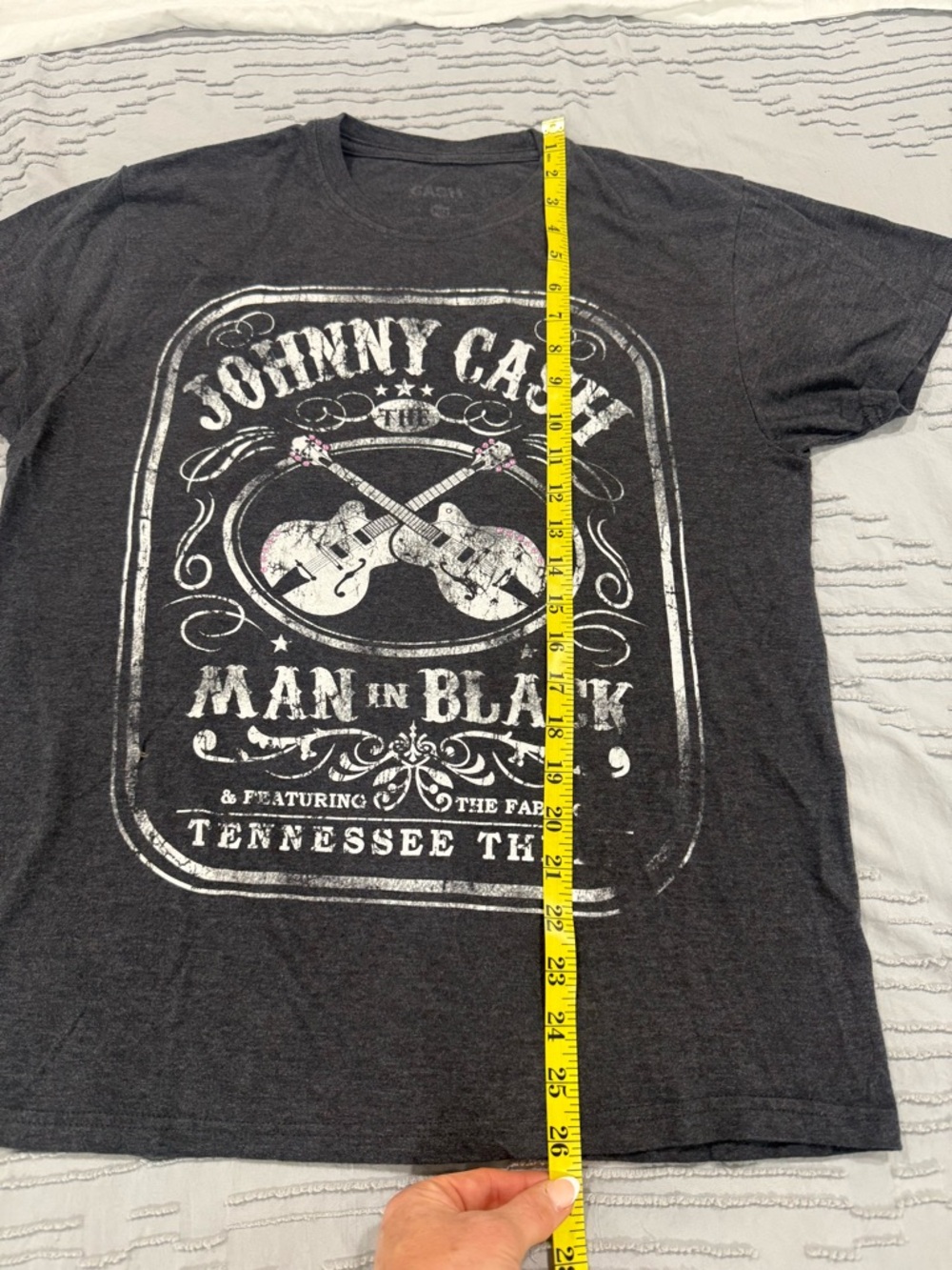 Johnny Cash 'Man in Black' Graphic Tee - Black Heather with Pink Accents - Picture 7 of 9